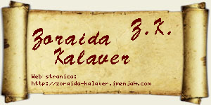 Zoraida Kalaver vizit kartica